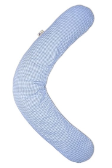 подушка для беременных и кормления 190 см клеточка голубая theraline