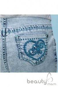 джинсы узкие с вышивкой цветочек mamita фото 2
