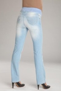 джинсы светлые на круговой вставке mamita фото 5