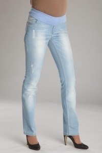 джинсы светлые на круговой вставке mamita