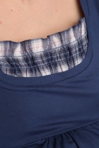 блуза из вискозы с клетчатой вставкой mamita фото 2