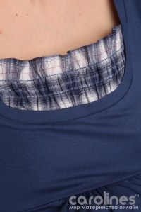 блуза из вискозы с клетчатой вставкой mamita фото 3