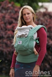 вставка для новорожденного в рюкзачок-переноску organic ergo baby фото 8