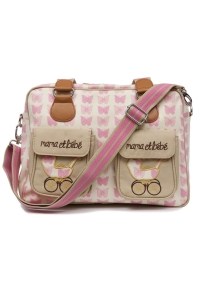 сумка для мамы mama et bebe pink butterflies pink lining