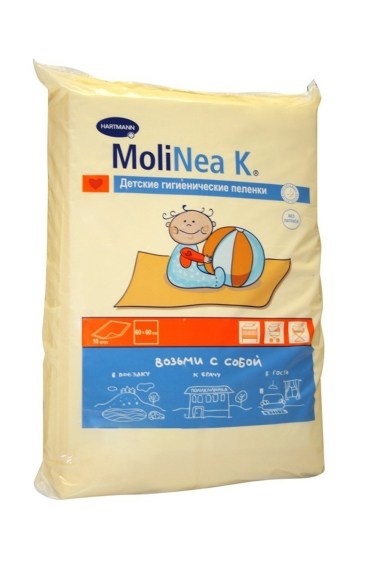 molinea k - детские пеленки возьми с собой 60х60 см 10 шт hartmann