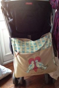 сумка для мамы poppins bag blue butterflies pink lining фото 5