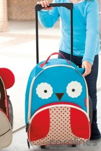 чемодан детский skip hop на колесах с выдвижной ручкой совенок skip hop фото 4
