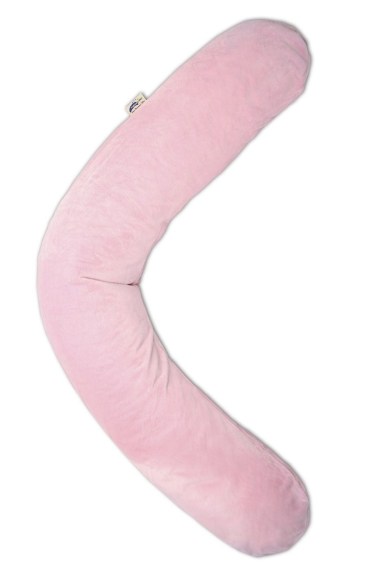 подушка для беременных и кормления 190 см плюш розовая theraline