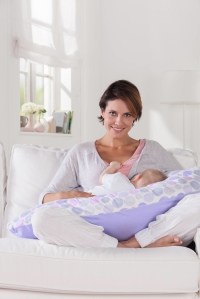 подушка для беременных и кормления 190 см кружочки фиолетовые theraline фото 3