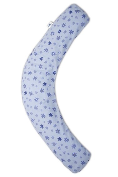 подушка для беременных и кормящих 170 см цветочки голубые theraline