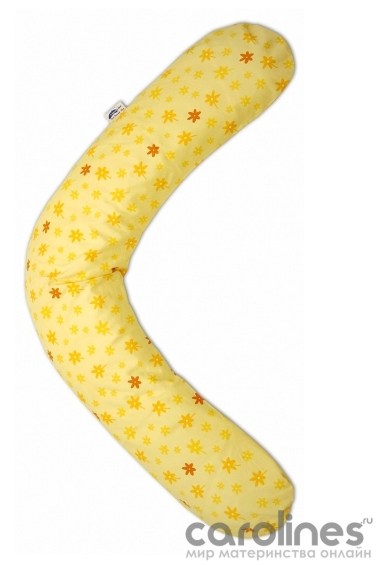 подушка для беременных и кормления 190 см цветочки желтые theraline
