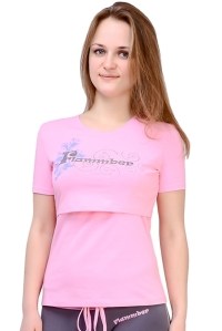 футболка для кормления розовая flammber