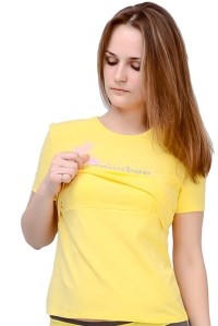 футболка для кормления желтая flammber
