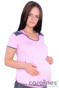 футболка для беременных с капюшоном розовая flammber фото 4