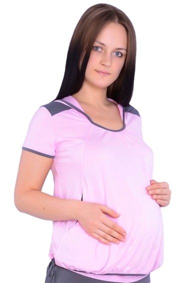 футболка для беременных с капюшоном розовая flammber