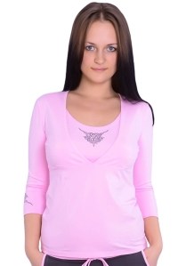 футболка для кормления рукав  розовая flammber