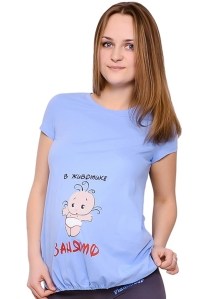 футболка для беременных с принтом голубая flammber фото 4