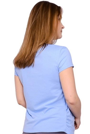 футболка для беременных с принтом голубая flammber