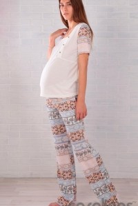 пижама для беременных и кормления орнамент  euromama фото 10