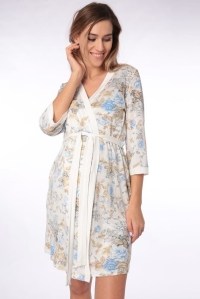 комплект в роддом для беременных халат и сорочка 1015 голубой euromama