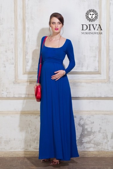 платье для беременных stella maxi azzurro diva
