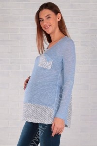 туника для беременных голубая euromama фото 4