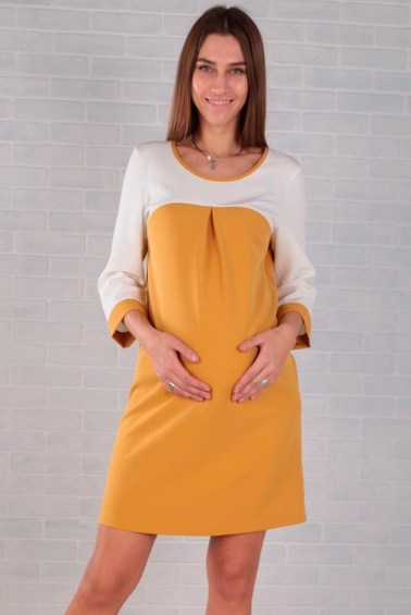 платье горчичное для беременных euromama