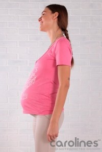 футболка для беременных и кормления розовая euromama фото 6