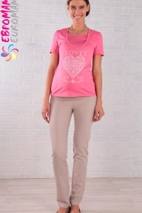 футболка для беременных и кормления розовая euromama фото 3