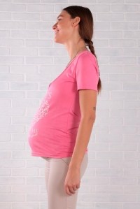 футболка для беременных и кормления розовая euromama фото 2