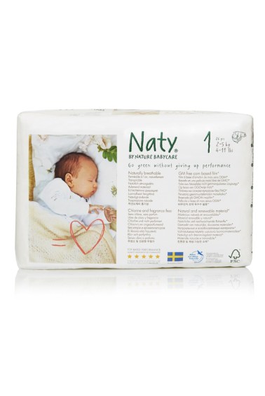 подгузники эко для новорожденных 2-5 кг 26 шт naty