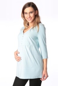 блуза для беременных ментол короткий рукав euromama фото 2