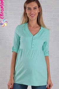блуза для беременных ментол короткий рукав euromama фото 3