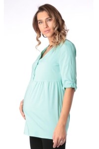 блуза для беременных ментол короткий рукав euromama фото 4
