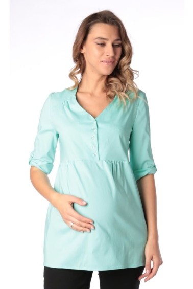 блуза для беременных ментол короткий рукав euromama