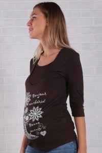футболка для беременных и кормления шоколад euromama фото 3