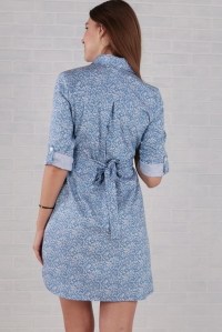 платье-рубашка для беременных серо-голубое euromama фото 4
