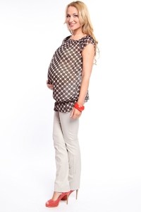 брюки узкие стрейч беж для беременных gaiamom фото 3