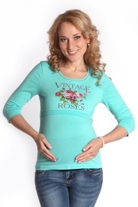 Блуза для беременных и кормления с принтом Винтаж мятный