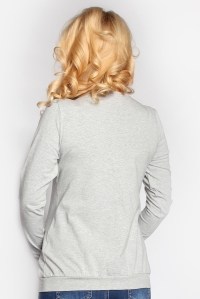 блуза для беременных и кормления с принтом цветы серый меланж мамуля красотуля фото 5