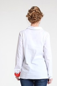 блуза-рубашка для беременных на пуговицах-белый gaiamom фото 3