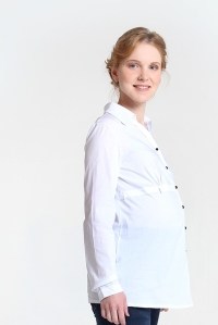 блуза-рубашка для беременных на пуговицах-белый gaiamom фото 2