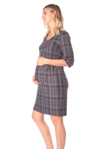 платье для беременных и кормления клеточка фиолетовая euromama фото 2