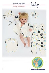 набор одежды для новорожденного р. 56 зайчик  euromama фото 3