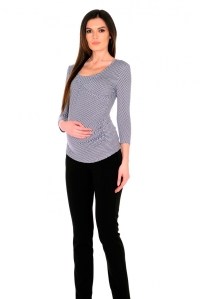 блуза для беременных горох серый nuova vita фото 2