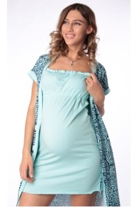 комплект для беременных и кормящих халат и сорочка орнамент euromama фото 2