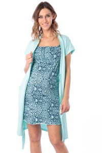 Комплект для беременных и кормящих: халат и сорочка (ментол)