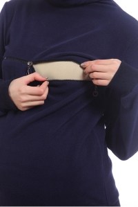 пуловер с молнией беата темно-синий для беременных и кормящих мамуля красотуля фото 3