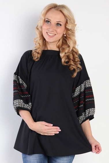 блуза для беременных расклешенная магда черная мамуля красотуля