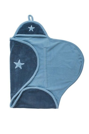 флисовое одеяло-конверт vintage blue jollein